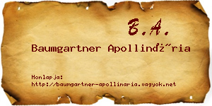 Baumgartner Apollinária névjegykártya